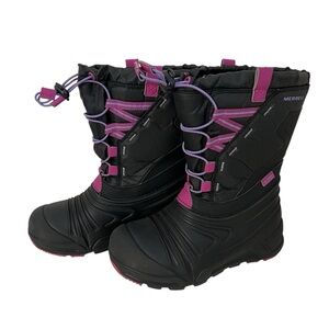Merrell Kids' Black and Pink Snow Boots